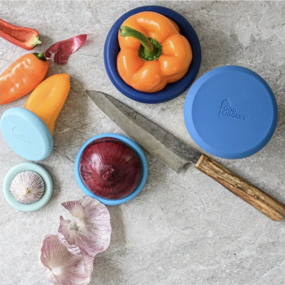 Food Huggers 5pc Reusable Silicone Savers - Ice Blue